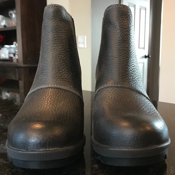 New Sorel Joan of Arctic Wedge II Chelsea Boots, Charcoal Grey Ankle Booties - Picture 3 of 16